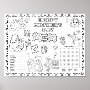Bearbeitbare Muttertags-Malmatte Poster