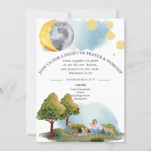 Bearbeitbare Nacht des Gebet und der Anbetung Einladung