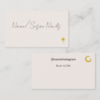 Bearbeitbare Nagel-Tech-Instagram-Beige-Ästhetik Visitenkarte