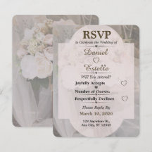 Bearbeitbare neutrale Boho-Hochzeits-RSVP-Karte