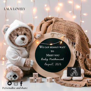 Bearbeitbare neutrale Schwangerschafts-Ankündigung Ankündigung