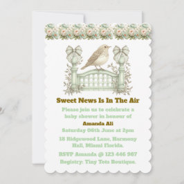 Bearbeitbare neutrale Vintage-Baby-Shower-Einladun Einladung