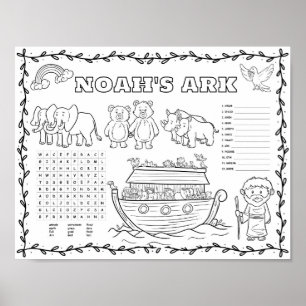 Bearbeitbare Noah-Arche-Farbmatte Poster