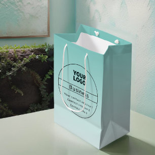 Bearbeitbare Ombre in jeder Farbe Firmenname & L Mittlere Geschenktüte