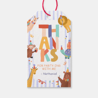 Bearbeitbare Party Animals Geschenkkarte / Danke-T Geschenkanhänger