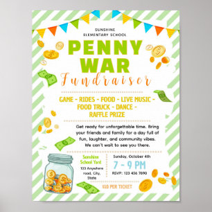 Bearbeitbare Penny-War-Spendenflyer Poster