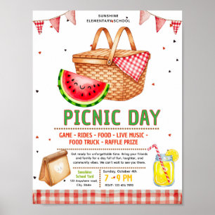 Bearbeitbare Picknick-Spendenflyer Poster