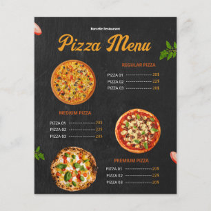 Bearbeitbare Pizza-Menükarte Pizzeria Restaurant M Flyer