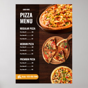 Bearbeitbare Pizza-Speisekarte Pizzeria Restaurant Poster