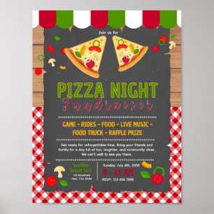 Bearbeitbare Pizza-Spendenaktion-Flugblatt Poster