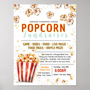 Bearbeitbare Popcorn-Fundraising-Flugblatt Poster