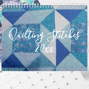 Bearbeitbare Quilt-Fotografie Ganzes Jahr Kalender