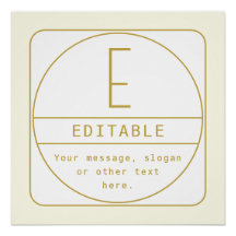 Bearbeitbare Retro-Modern Designvorlage Gold & Wei