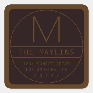 Bearbeitbare, Retro-moderne Designvorlage   Dunkel Quadratischer Aufkleber