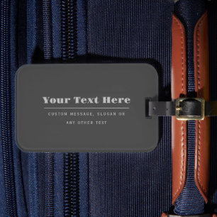 Bearbeitbare, Retro-moderne Textvorlage   Dunkelgr Gepäckanhänger