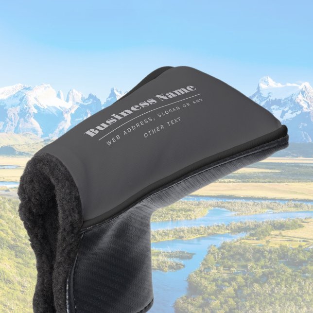 Bearbeitbare, Retro-moderne Textvorlage | Dunkelgr Golf Headcover (Von Creator hochgeladen)