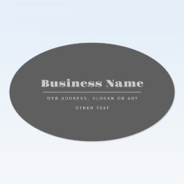 Bearbeitbare, Retro-moderne Textvorlage | Dunkelgr Ovaler Aufkleber