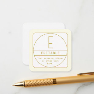 Bearbeitbare Retro-Modernes Designtemplate Gold &  Begleitkarte