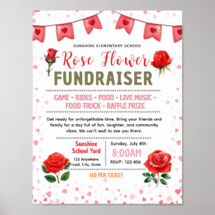 Bearbeitbare Rosenblumenverkaufs-Fundraiser-Flugbl Poster