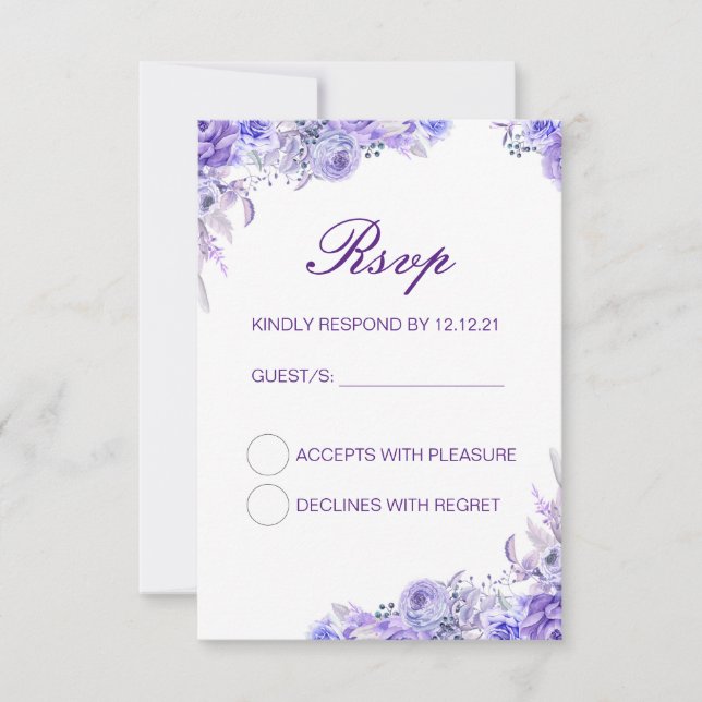 Bearbeitbare RSVP-Karte für Hochzeiten, benutzerde RSVP Karte (Vorderseite)