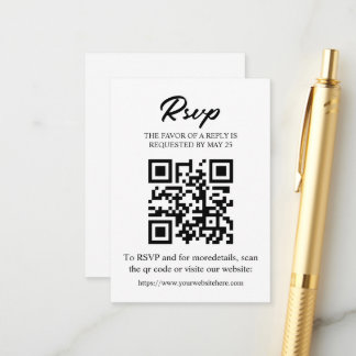 Bearbeitbare RSVP-Karte mit QR-Code, Einladung ein
