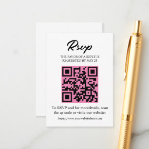 Bearbeitbare RSVP-Karte mit QR-Code, Einladung ein