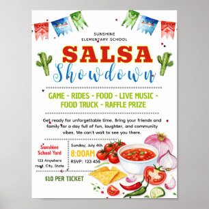 Bearbeitbare Salsa-Showdown-Flugblatt Poster
