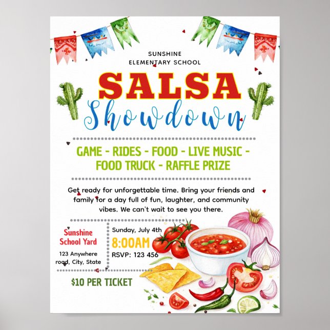 Bearbeitbare Salsa-Showdown-Flugblatt Poster (Vorne)