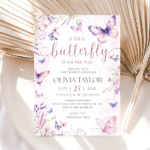 Bearbeitbare Schmetterling Baby Shower Einladung,