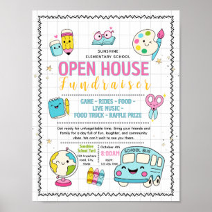 Bearbeitbare Schule Offenes Haus Fundraiser Flyer Poster