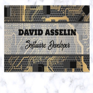 Bearbeitbare Software-Entwicklerschaltfläche Visitenkarte