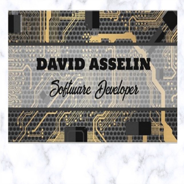 Bearbeitbare Software-Entwicklerschaltfläche Visitenkarte (Von Creator hochgeladen)