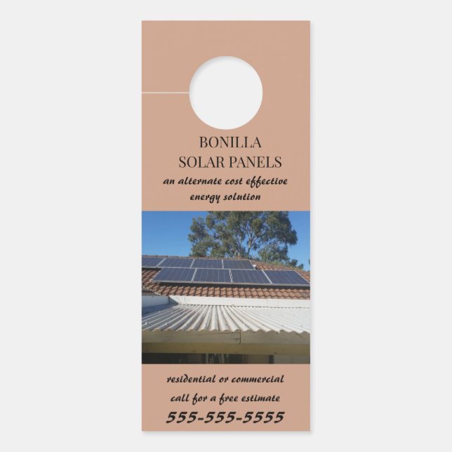 bearbeitbare Solarpaneele Türanhänger (Vorderseite)