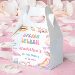 Bearbeitbare Sommer Splish Splash Geburtstagsfeier Geschenkschachtel