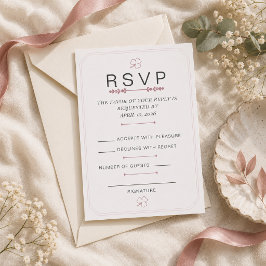 Bearbeitbare Staubige Rose Minimale RSVP-Karte RSVP Karte