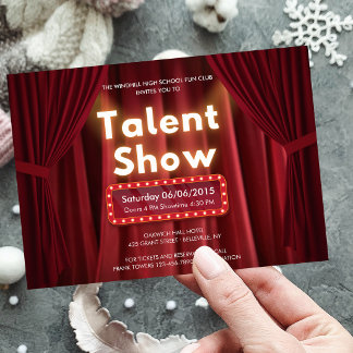 Bearbeitbare Talent-Show-Theater-Darbietungskünste Einladung