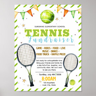 Bearbeitbare Tennis-Turnier-Spendenflyer Poster