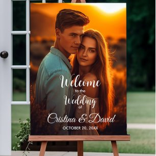 Bearbeitbare Textfarben Moderne Hochzeit Willkomme Poster