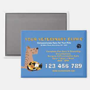 Bearbeitbare Tierarztpraxis Tierpflegeunternehme Magnet