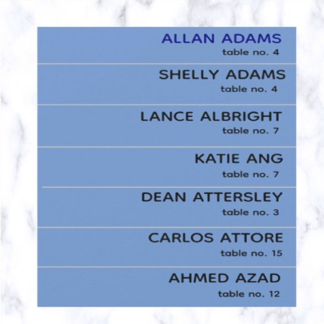 Bearbeitbare Tischnummer und Name-Platzkarten (This is an easy way to make place cards for your special event!)