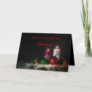 Bearbeitbare Trauer-Weihnachtskerzen Karte