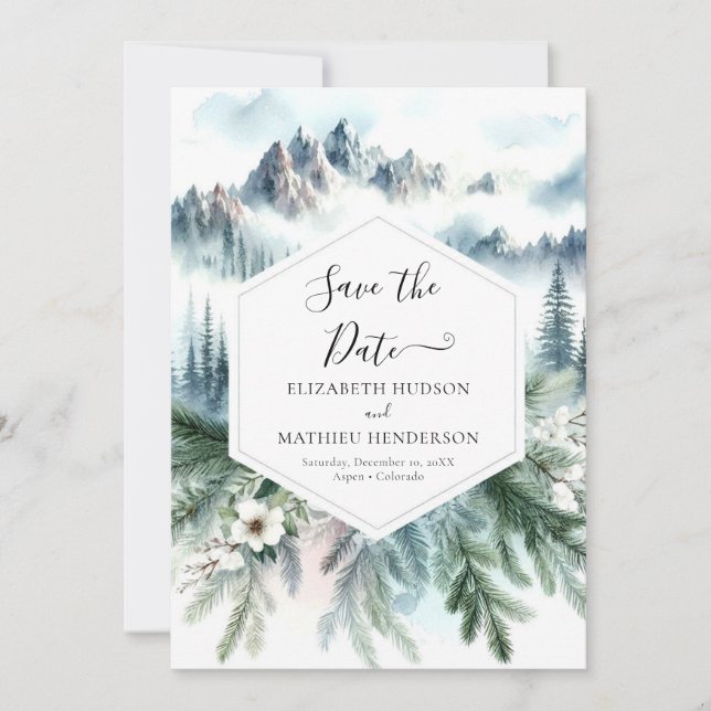 Bearbeitbare Typografie-Hochzeit Save The Date (Vorderseite)