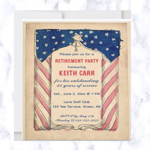 Bearbeitbare USA patriotische Rente Einladung