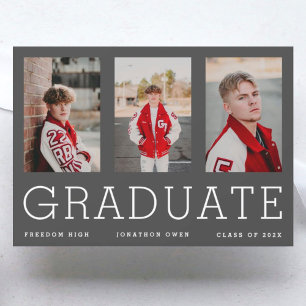 Bearbeitbare Vorlage Drei High School Graduate