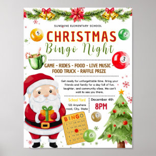 Bearbeitbare Weihnachts-Bingo-Fundraiser-Flugblatt Poster