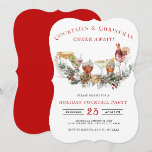 Bearbeitbare Weihnachts-Cocktailparty Einladung