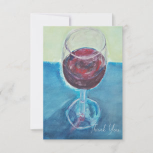 Bearbeitbare Wein-Dankeskarten Rotwein Kunst Dankeskarte