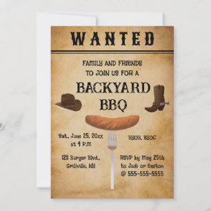 Bearbeitbare Western-Style-Gartenparty-Einladung Einladung