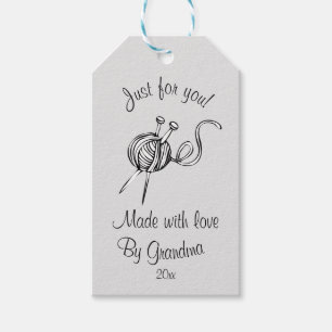 Bearbeitbare Wolle und Stricknadeln nur für Sie Geschenkanhänger