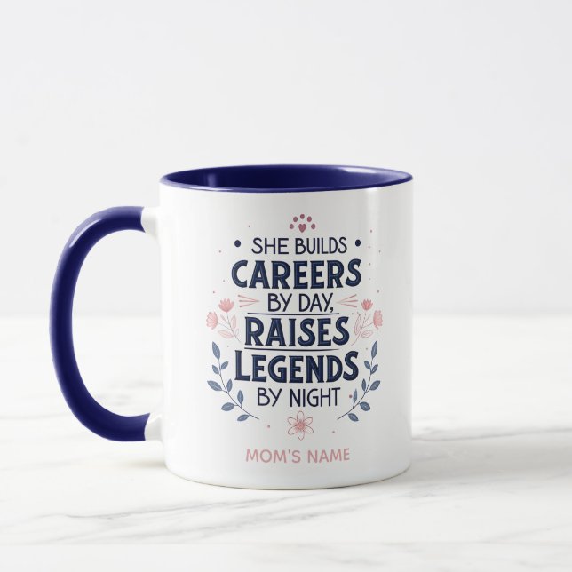 Bearbeitbare Zitat-Typografie für Mütter – Karrier Tasse (Links)